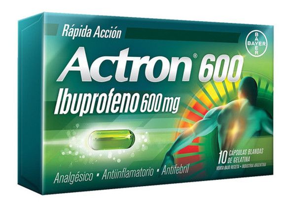 Actron 600 X 10 Cap. (ibuprofeno 600mg) AnaLGésico - Bayer® 0