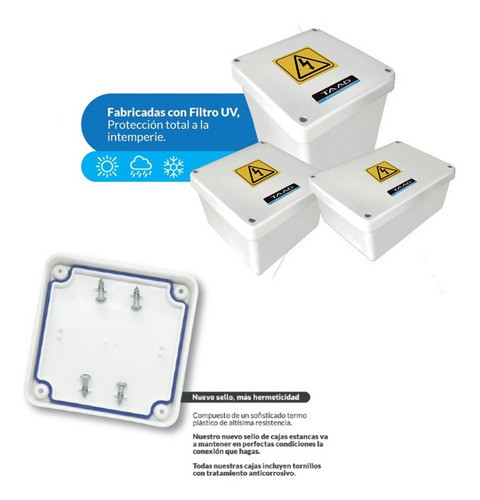 Caja De Pase Estanca Pvc Taad 90 X 90 X 55 Pack X 12 Un. 1
