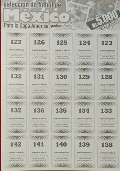 Set México A Pegar Album Copa América 2007 Panini 1 Set México A Pegar Album Copa América 2007 Panini 1