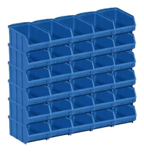 Kit 195 Caixa Box Gaveteiro Industria Bin Azul N°4 9x13x19cm 0