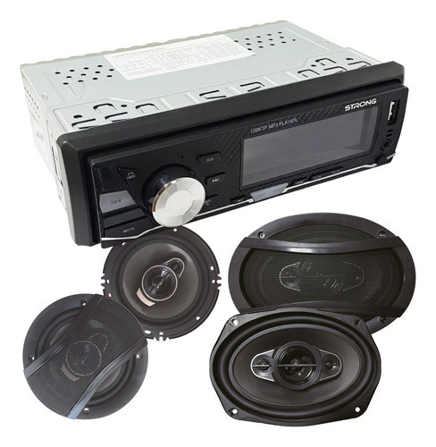Kit Stereo Am/fm Bt Usb Sd F.desm C.rem + 6x9 +6 PuLG Strong 0