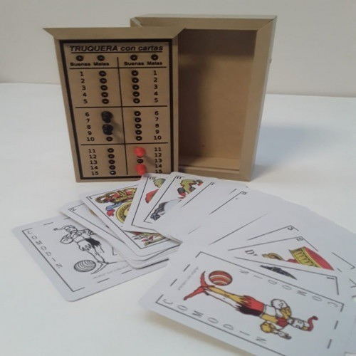 Truquera De Madera Con Cartas De Truco Anotador Juego 1