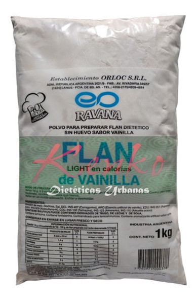 Flan Light Sin Azucar Vainilla 1kg (rinde 62lts) Orloc Kenko 0 Flan Light Sin Azucar Vainilla 1kg (rinde 62lts) Orloc Kenko 0