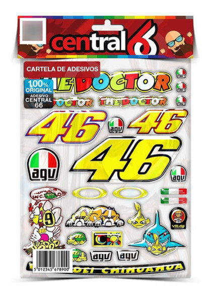 Cartela Adesivos Patrocinios Resinados  Modelo M09 0