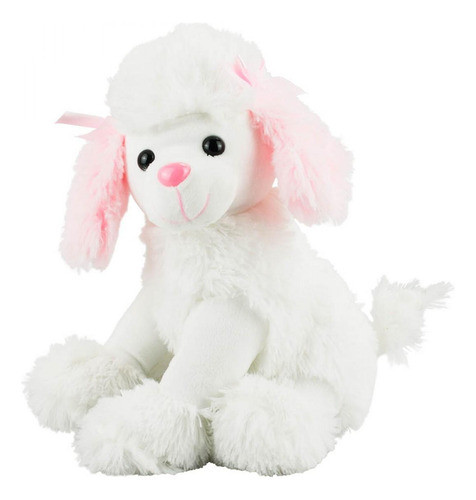 Cachorro Poodle Branco Sentado 27cm - Pelúcia 0