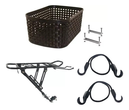 Combo Canasto Trasero + Portapaquete + 2 Tensores Elásticos 0