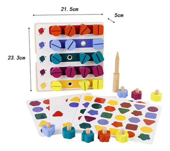 Parafuso Porca Brinquedo Jogo De Correspondência Geometria 1