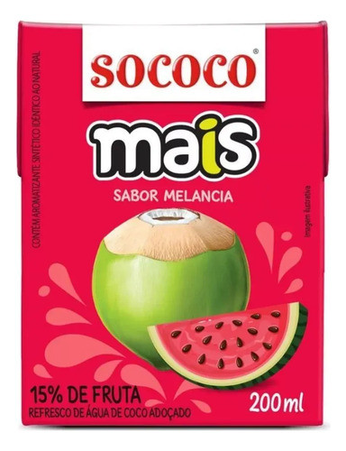 Kit C/ 3 Água De Coco Sococo Mais Melancia 200ml 0