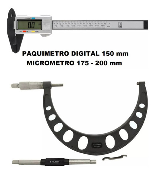 Paquímetro Digital 150 M Micrometro 175 - 200 M Leitura 0,01 1