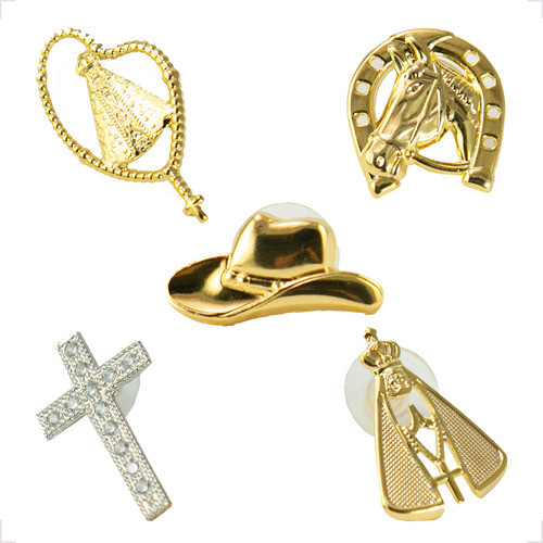 Kit Com 05 Broches Para Chapéu Pingentes Diversos Pim Bótons 0