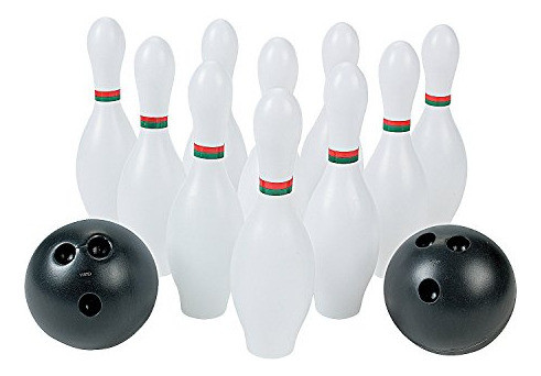 Conjunto De Boliche Infantil, 10 Pinos De Plástico, 2 Bolas, 1