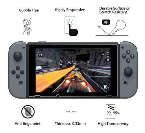 Vidrio Templado Para Nintendo Switch, Macrotec 1