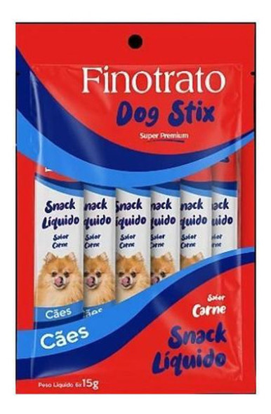 Finotrato Dog Stix Combo C/6 Unidades 15g Sabor Carne Snack 0