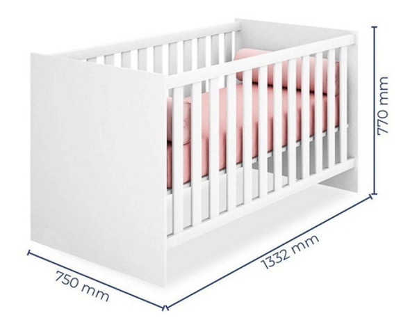 Quarto Do Bebê Dormitório Berço 2x1 Guarda Roupa Lua Nova 1