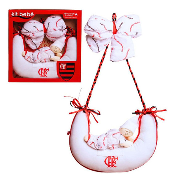 Enfeite Porta Maternidade Flamengo Meia Lua Menina 0