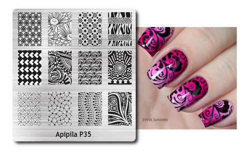 Placa Carimbo Unhas Apipila Apipila P35 0