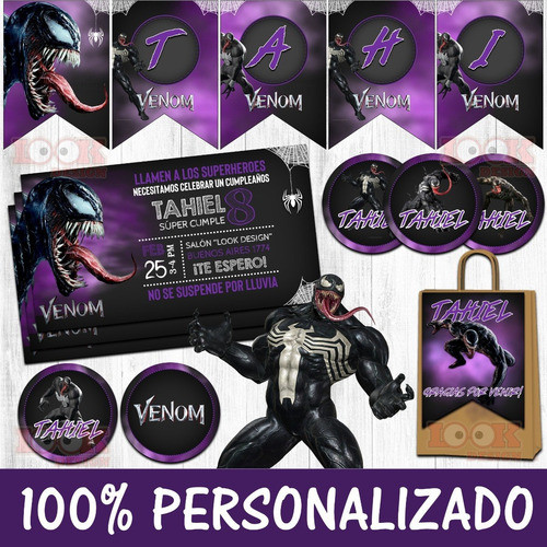 Kit Imprimible Candy Bar Venom Hombre Araña Personalizado 1