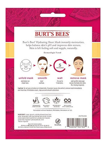 Máscara De Hoja Hidratante Burts Bees Burts Bees Con Sandía 1