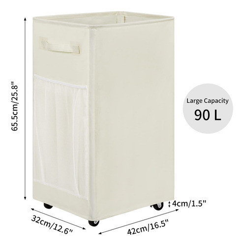Chrislley Cesta De Lavanderia Grande Con Ruedas De 90 Litros 1