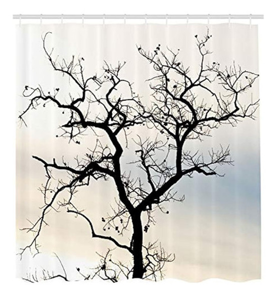 Cortina De Ducha De Tela Y Poliéster Con Estampa Digital De 1