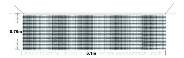 Rede De Malha De Badminton 610 Cm X 76 Cm Rede De Verde 1