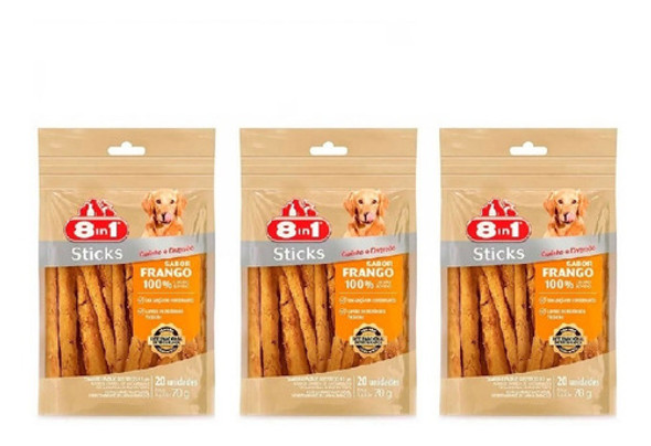 Sticks Para Cachorros Sabor Frango 70g Kadi Kit 3 Unid. 0