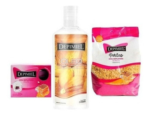 Kit Rojo Depilacion Depimiel Ceras + Oleo Post Depilatorio 0