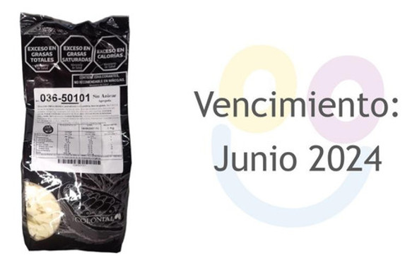 Chocolate Cobertura Blanco Sin Azúcar Agregada 1 Kg Colonial 1