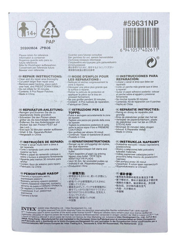 Kit Parche Reparacion X 6 Unidades Intex Pileta Autoadhesivo 1