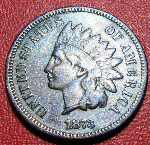 Usa Moneda 1 Centimo 1873 Bronce Indian Head Km-90a Vf 1
