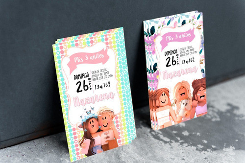 Roblox Tarjeta Cumple Infantil Impresa 10x14cm X10 1