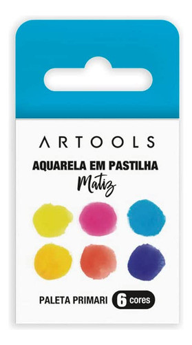 Aquarela Em Pastilha 6 Cores Primarias Artools 0
