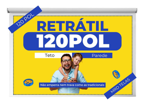 Tela Telão Retratil Projetor Projeção Fixa Teto Parede 120 P 0 Tela Telão Retratil Projetor Projeção Fixa Teto Parede 120 P 0
