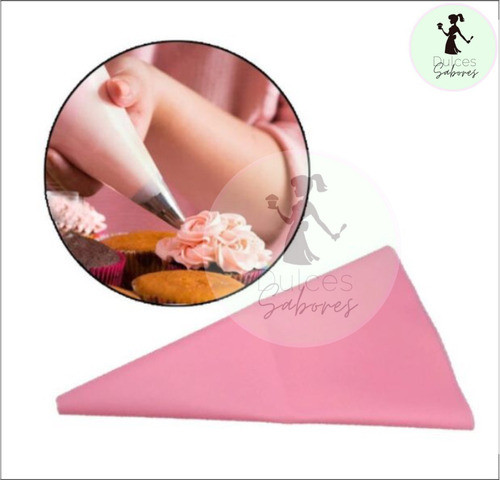 Manga De Silicona Reutilizable Rosa 40 Cm Repostería 1