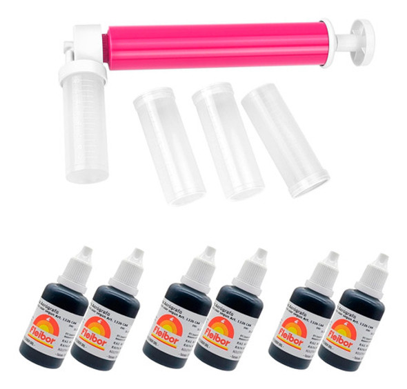 Aerografo Repostería Decoración Tortas 6 Colorantes Fleibor 0