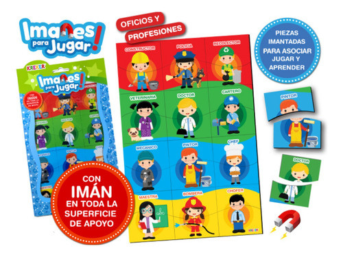 Imanes Para Jugar Oficios Y Profesiones X 24 Pzs Imantadas 1