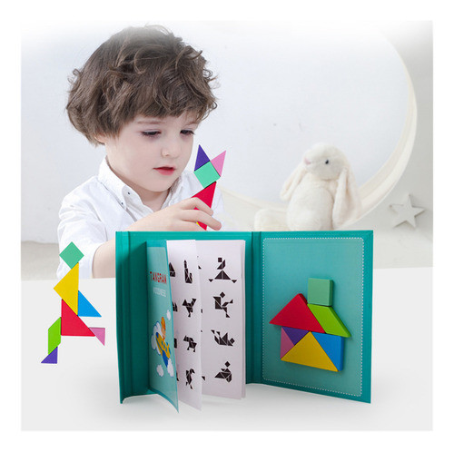 96 Quebra-cabeças Magnetic Tangram Kids Toys Montessori 1