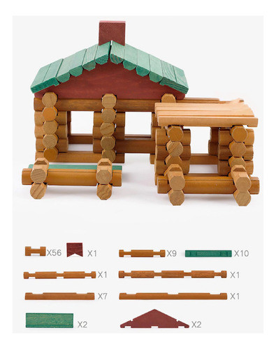 Juguete Educativo Madera 90 Piezas Casa Para Armar Onshine 1
