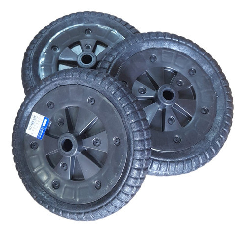 Roda Carrinho Pneu Macico Pvc Furo 1 0