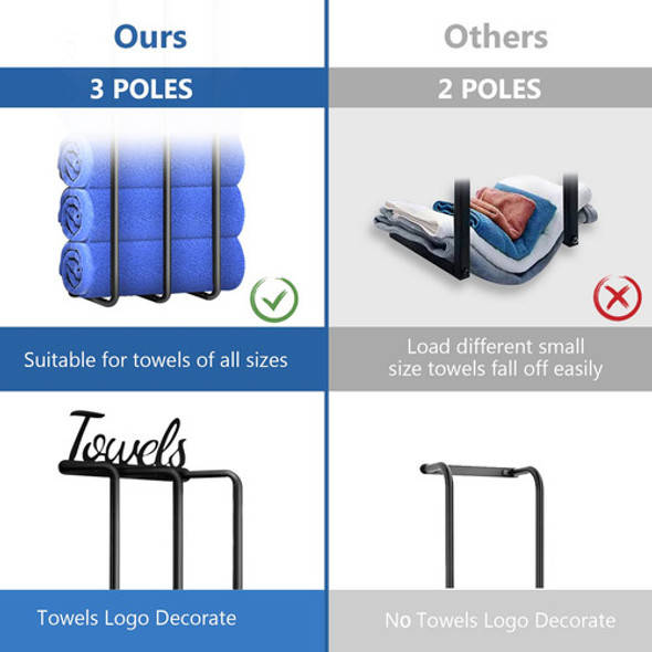 Ratches De Toallas Para Bano, Organizador De Bano De 3 Bares 1