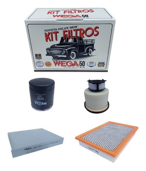 Kit De Filtros Wega Toyota Hilux 2,8td 2,4 Td 2016 2017 2018 0