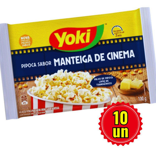 Pipoca Yoki Micro-ondas Popcorn Prática Rápida Oferta 10 Un 0