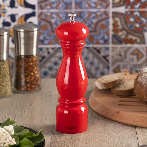 Molino De Sal Rojo Laca Bisetti Firenze 22cm Con Ajuste 1