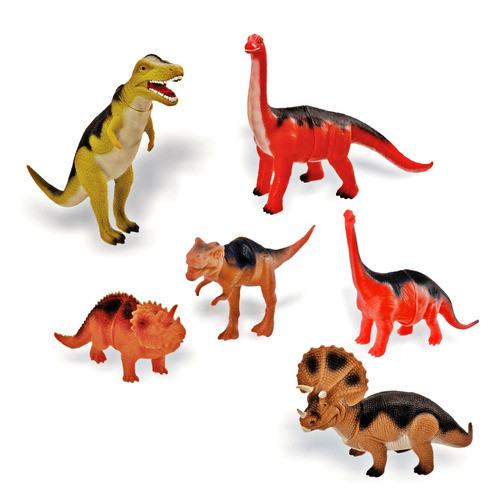 Brinquedo 6 Dinossauros Vinil Evolução - Adijomar 1