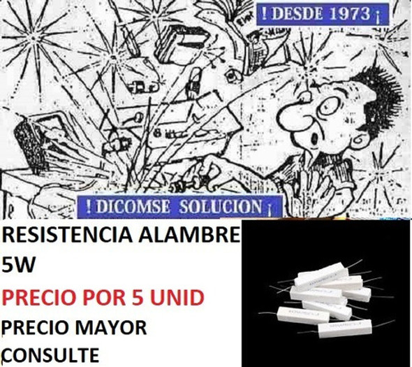 Resistencia Alambre 5w 5%  6e8 6.8 Ohm X 5 Unid 0