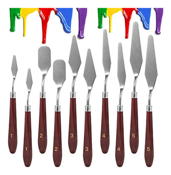 Cuchillo De Paleta 10pcs, Juego De Cuchillos De Pintura De A 0