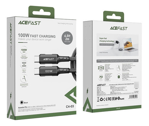 Cable Acordonado Usb-c A Usb-c 100w Acefast C4-03 1
