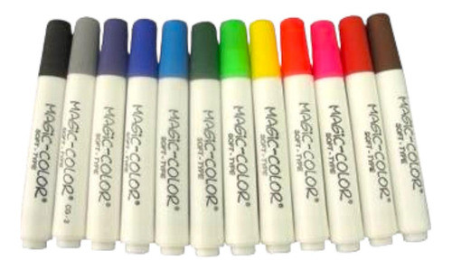 Caneta Magic Color Soft Type 12 Cores Básicas 1