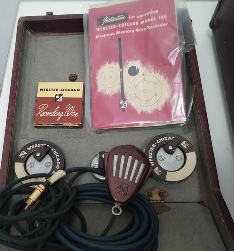Antiguo Grabador Valvular De Alambre Carrete Abierto Webster 1