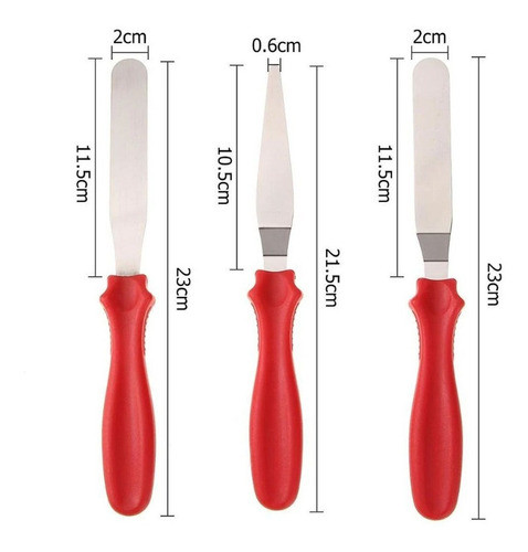 Kit Espátulas Alisadoras 3 Peças Reta Curva Angular + Brinde 1